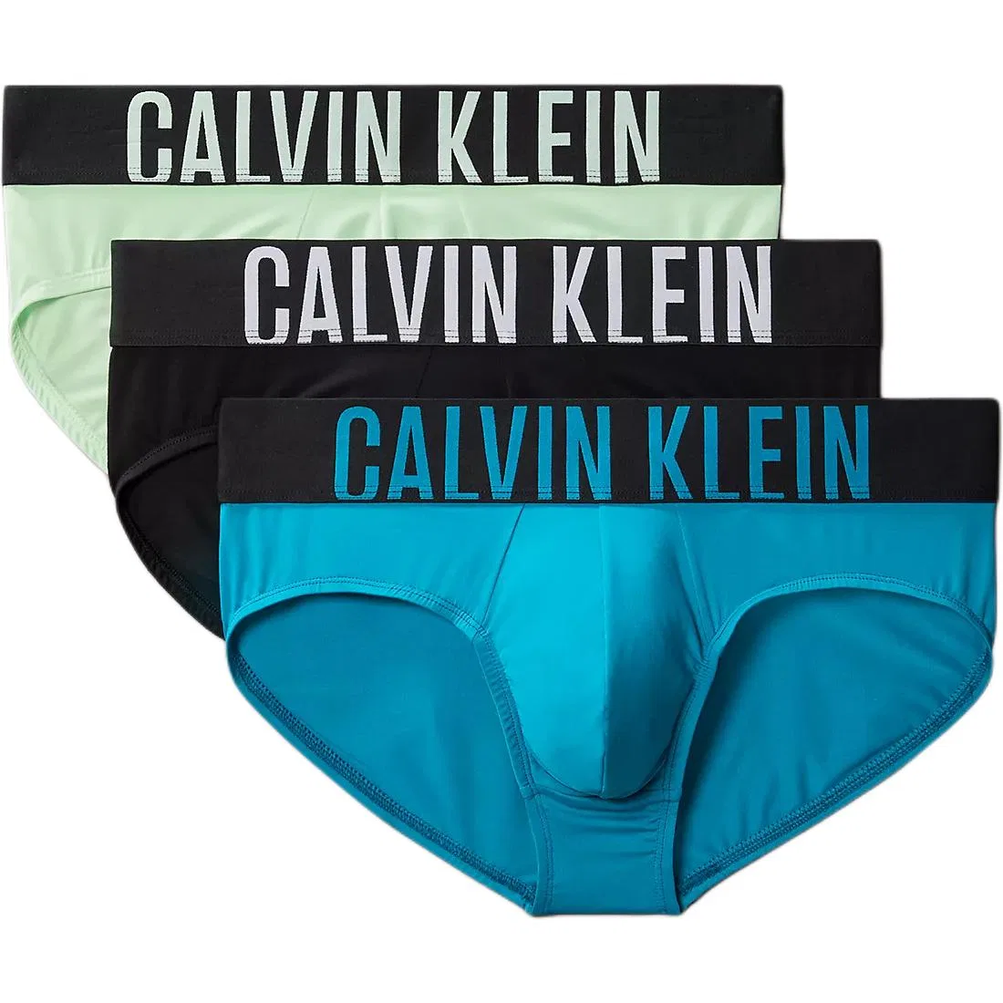 Мужские трусы-боксеры, комплект из 3 штук, Calvin Klein, Green Black Blue