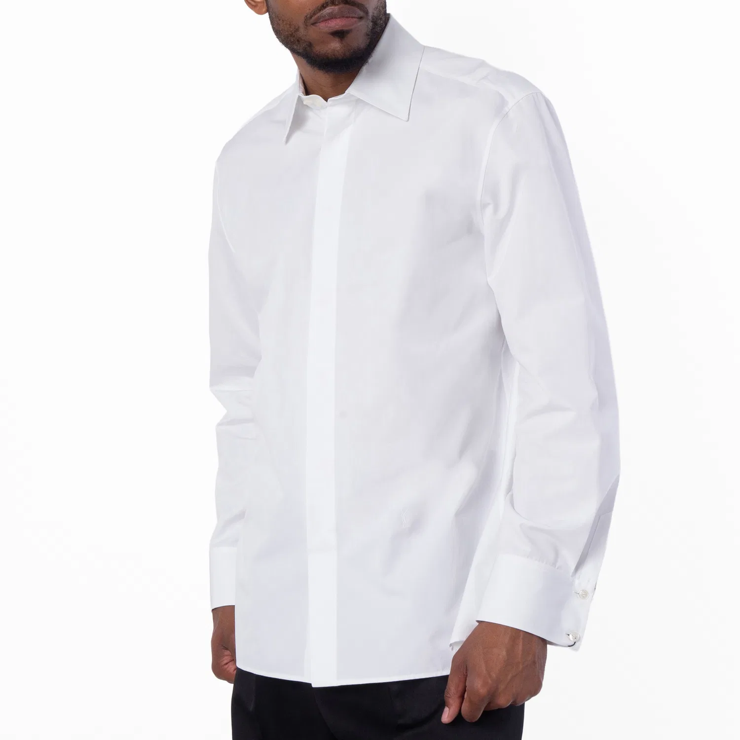 Рубашка на пуговицах Col Monsieur Saint Laurent, White