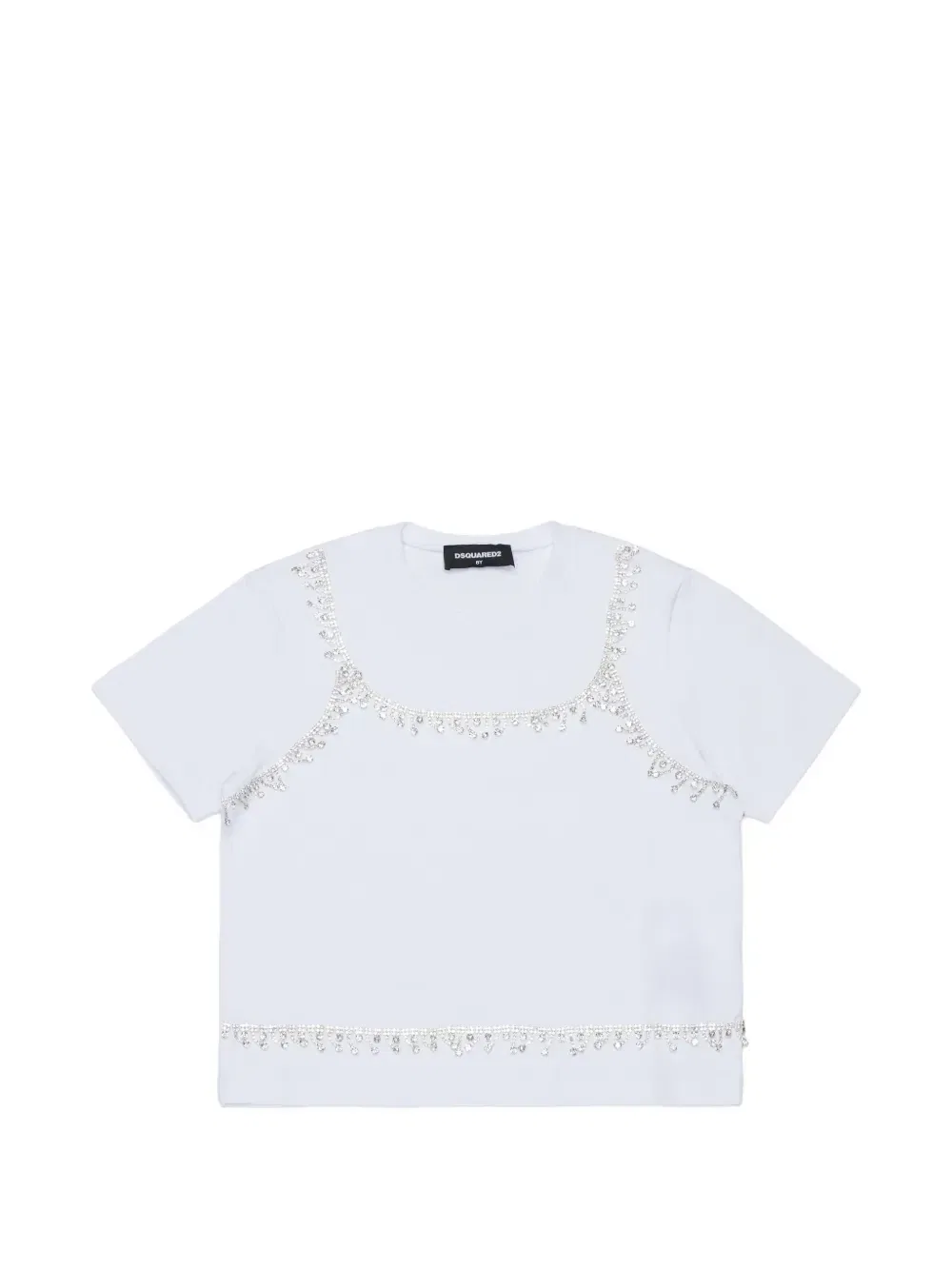 Футболка с кристаллами Dsquared2 Kids, белый