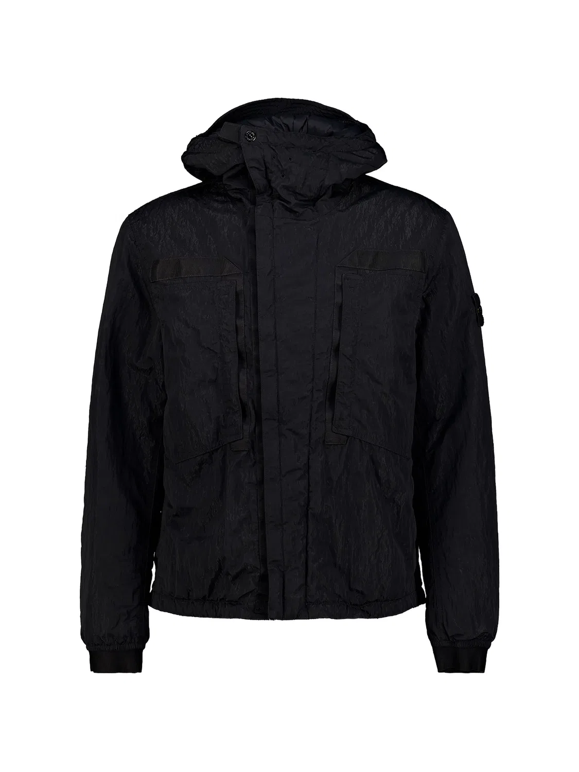 Утепленная куртка с капюшоном из нейлона Stone Island, черный