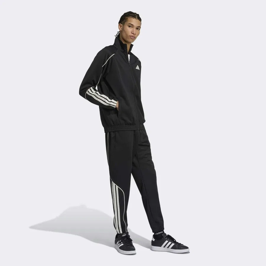 Спортивный костюм с длинным рукавом и брюками adidas Stadium, Черный — фото 3