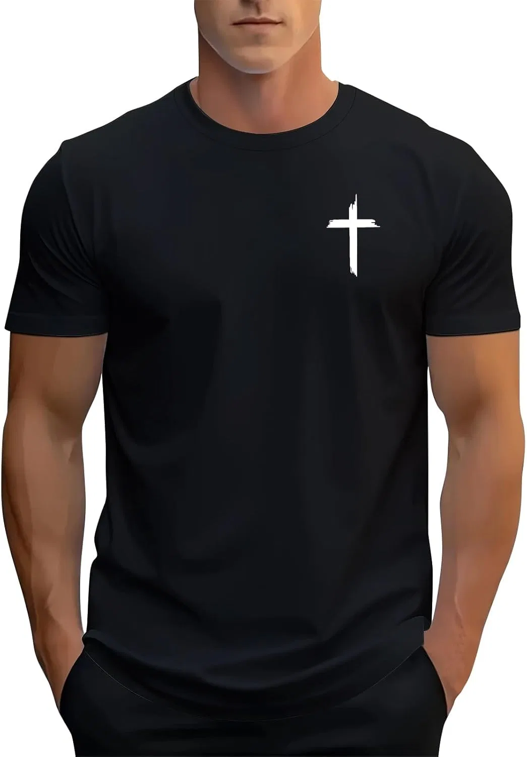 Мужская футболка с крестом Christian, Black
