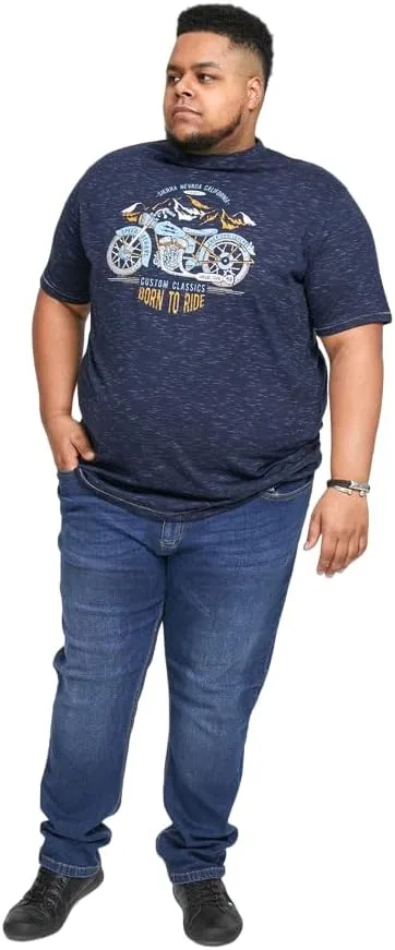 Мужская футболка с принтом мотоцикла Short Sleeve T-shirt, Navy — фото 3
