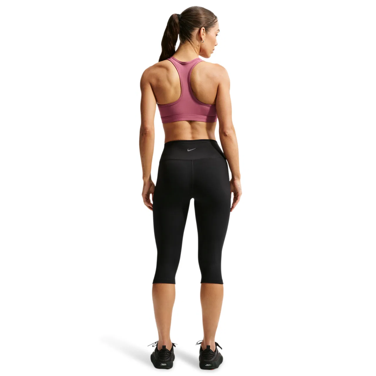 Женский спортивный бюстгальтер средней поддержки Dri-FIT Swoosh Nike, White/Pink Smoke — фото 4