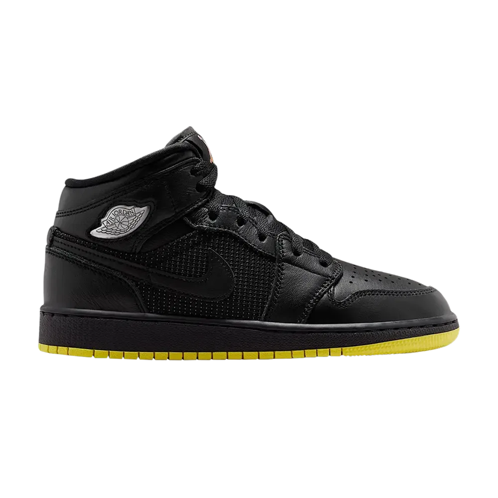 Кроссовки Air Jordan 1 Mid SE GS, черный