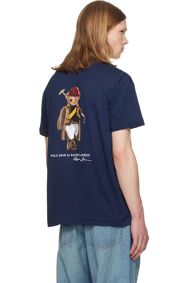 Темно-синяя футболка Classic Fit Polo Bear Jersey Polo Ralph Lauren — фото 3