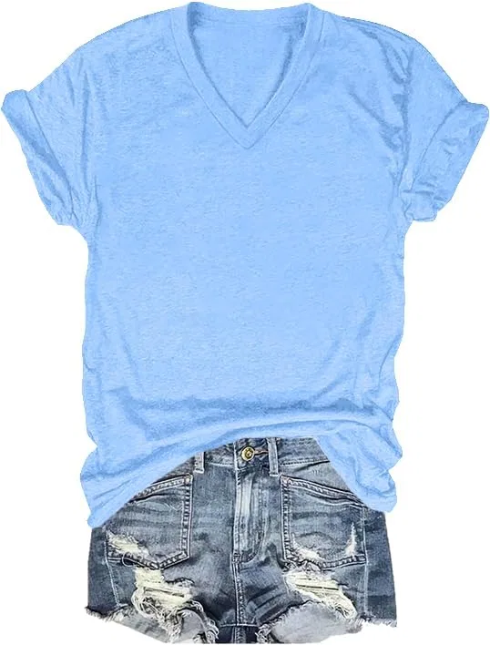 Мужская футболка с принтом Funny V-Neck Unisex, Carolina Blue