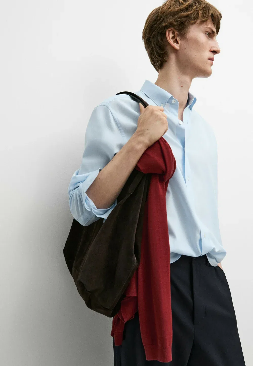 Рубашка Massimo Dutti, Light-Blue Denim — фото 4