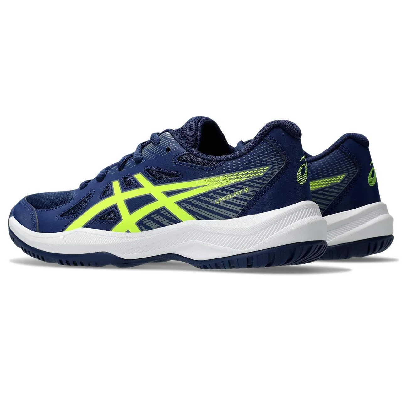 Детские кроссовки для мальчиков с шнуровкой Upcourt 6 Gs ASICS, Espanso Blu Giallo Di Sicurezza — фото 2
