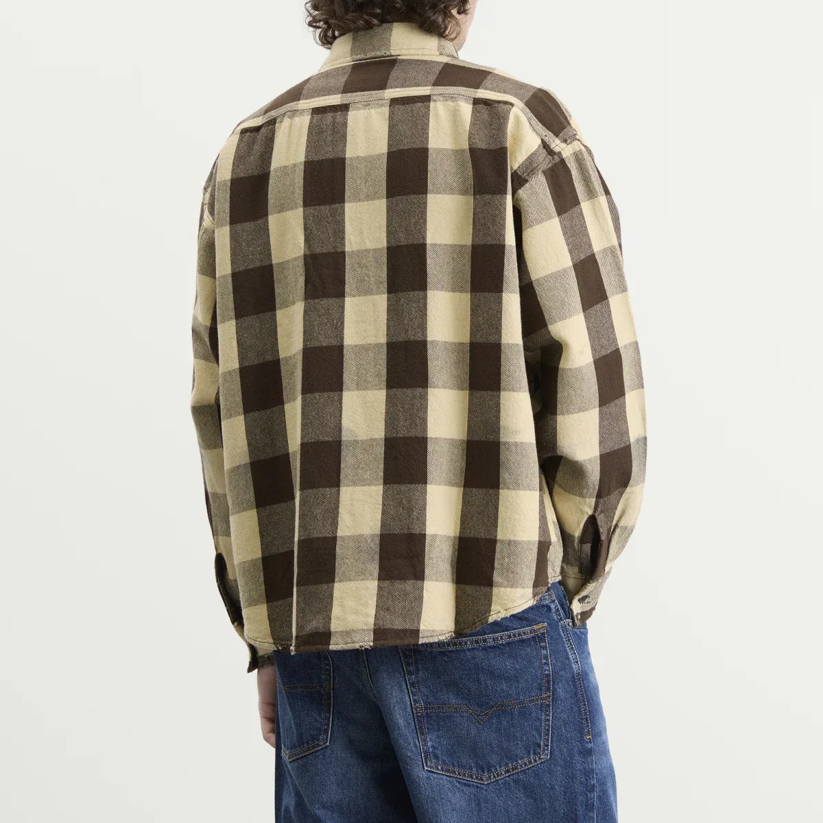 Рубашка фланелевая с потертостями Distressed Flannel Shirt Diesel, Vapourous Gray — фото 3