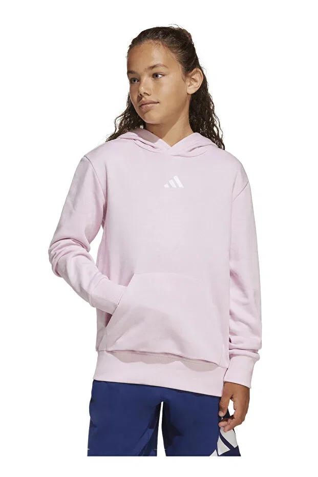 Детское худи для девочек хлопковое Adidas, Pink — фото 3