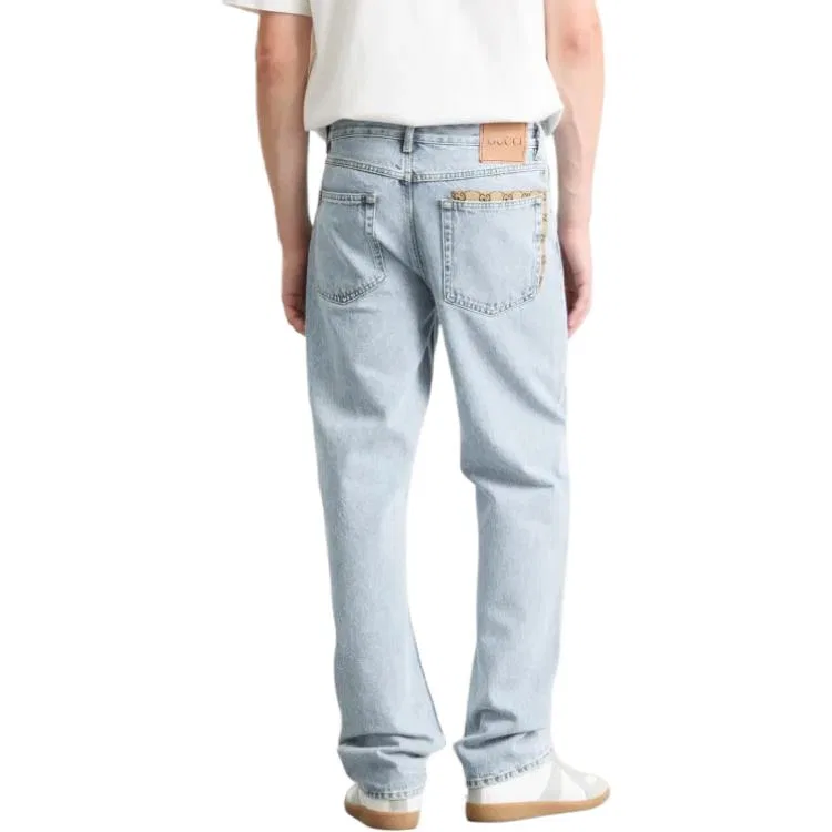 Джинсы GUCCI Washed Denim, Gg Insert, Light Blue — фото 4