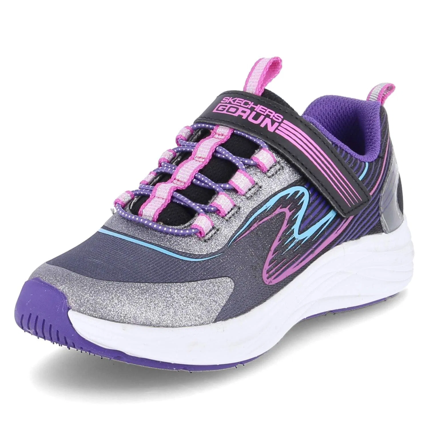 Детские кроссовки для девочек Skechers GO Run Accelerate, Black Multicolor — фото 3