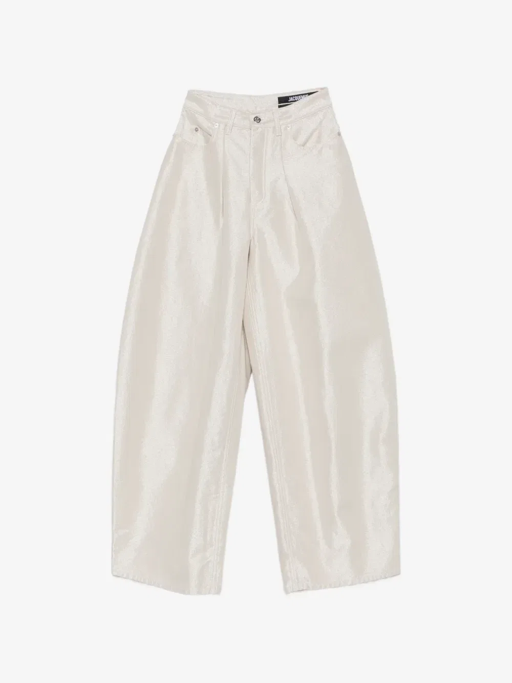 Джинсы широкого кроя De-Nîmes Ovalo с металлическим отливом JACQUEMUS, бежевый