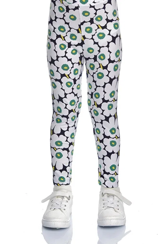 Детские леггинсы для девочек с принтом Flower clouds patterned Lovetti, Patterned