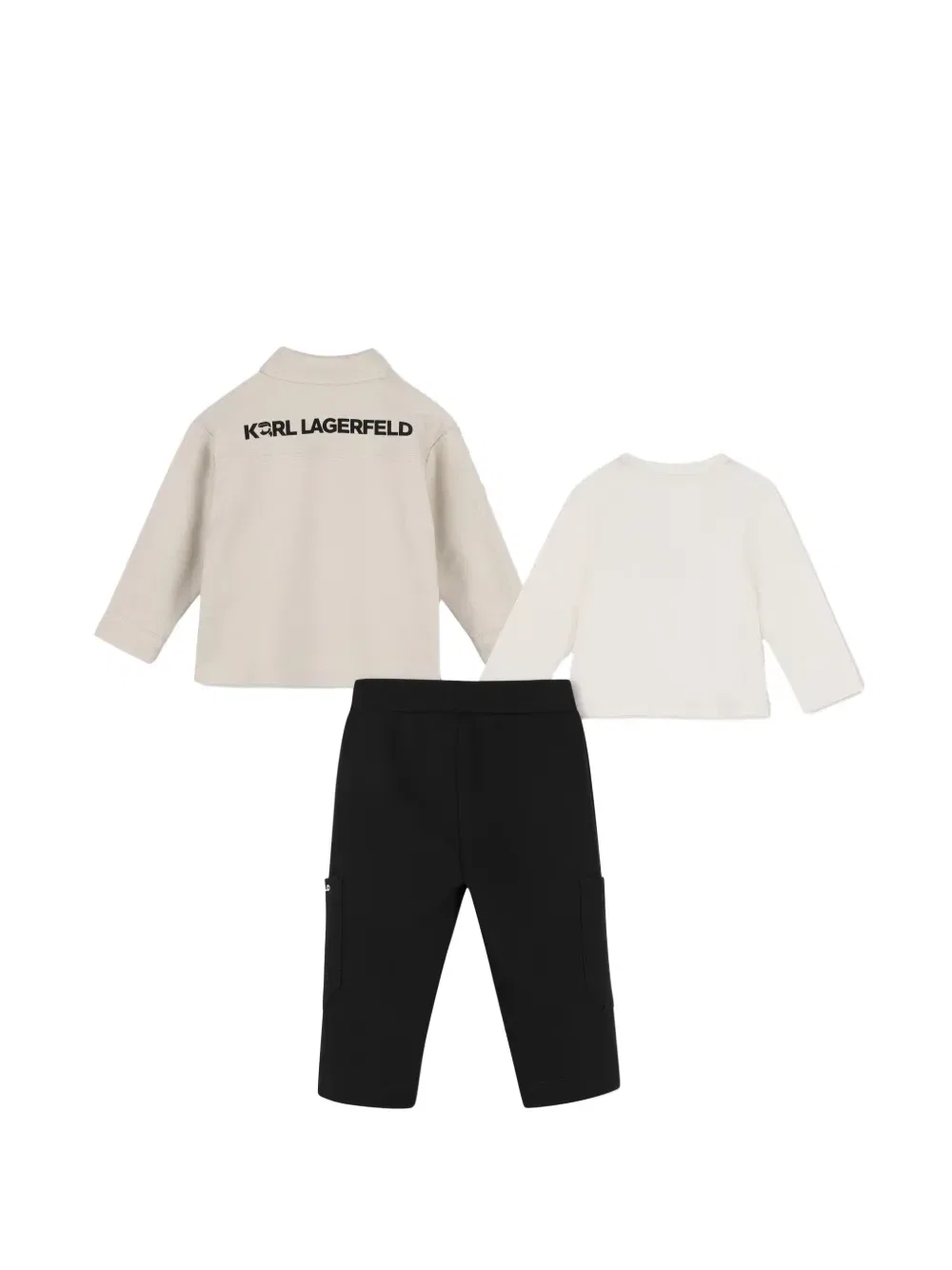 Комплект из трех предметов с логотипом Karl Lagerfeld Kids, бежевый — фото 2