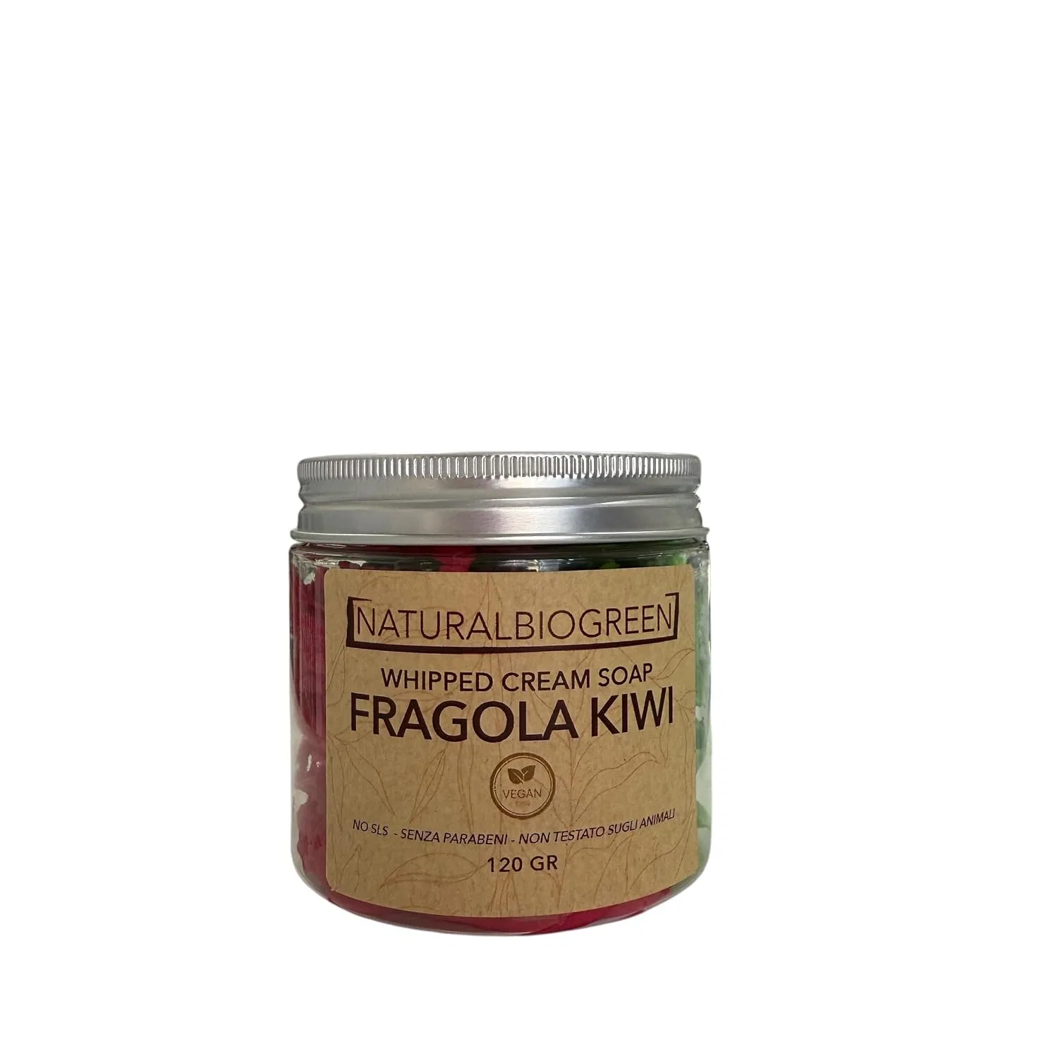 Крем-мыло Взбитое Strawberry and Kiwi, Naturalbiogreen, 120 г