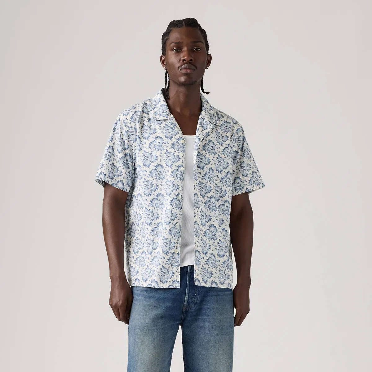 Стандартная походная рубашка «Закат» Levi's, Micah Abstract Floral Moonlight Blue - Blue — фото 3