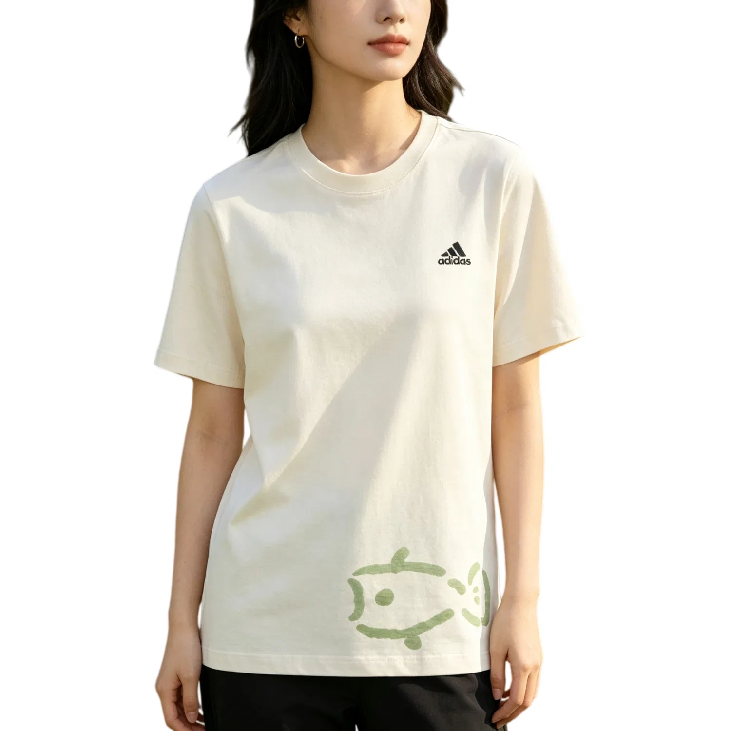 Футболка Adidas MUST HAVES с круглым вырезом Ecru — фото 4