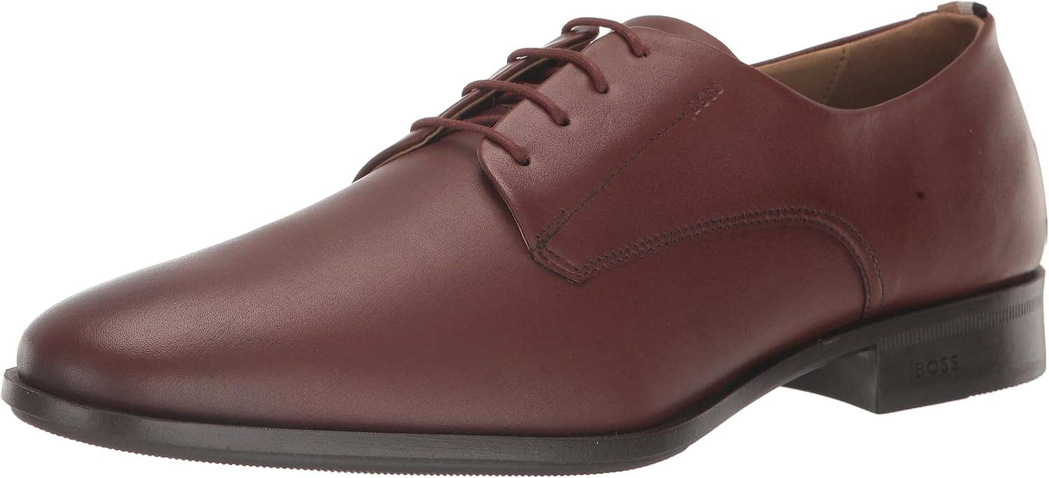

BOSS Мужские оксфорды Colby из мягкой кожи, Bright Chesnut Brown