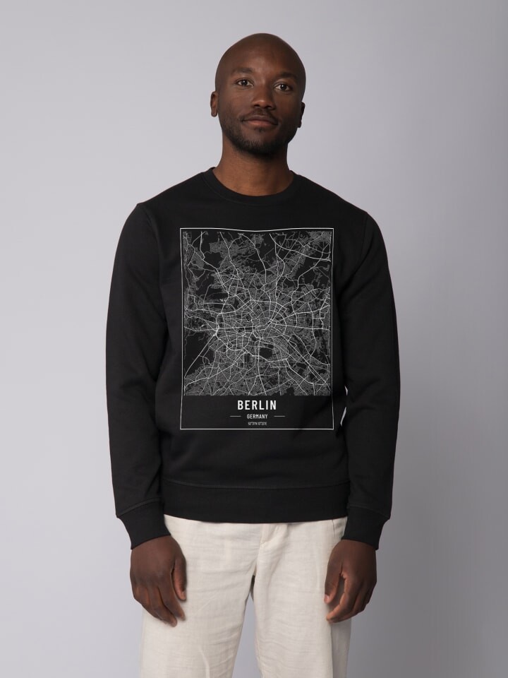 

Толстовка wat Apparel City maps Berlin Landkarte, черный