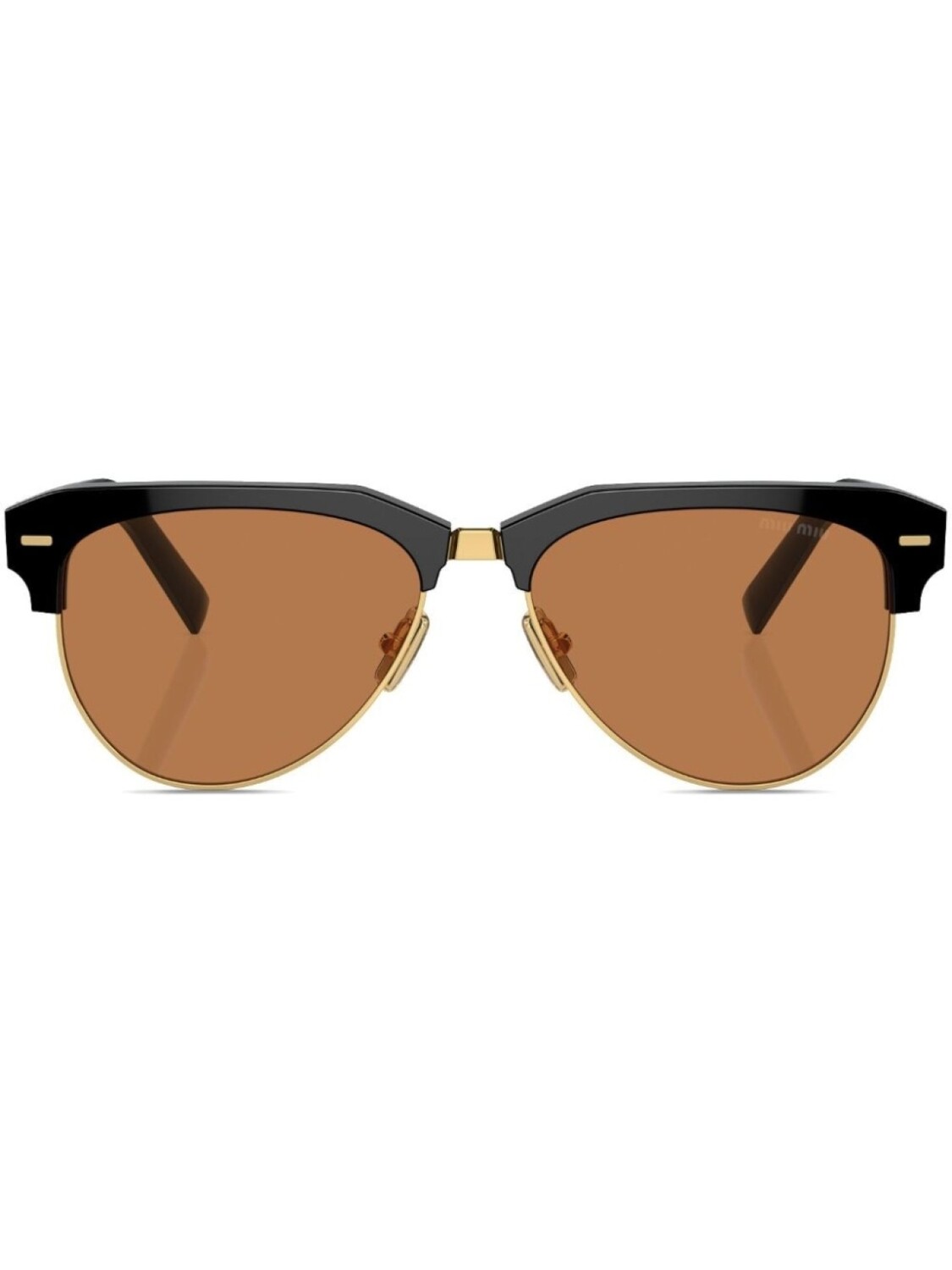

Miu Miu Eyewear солнцезащитные очки-навигаторы с логотипом, черный
