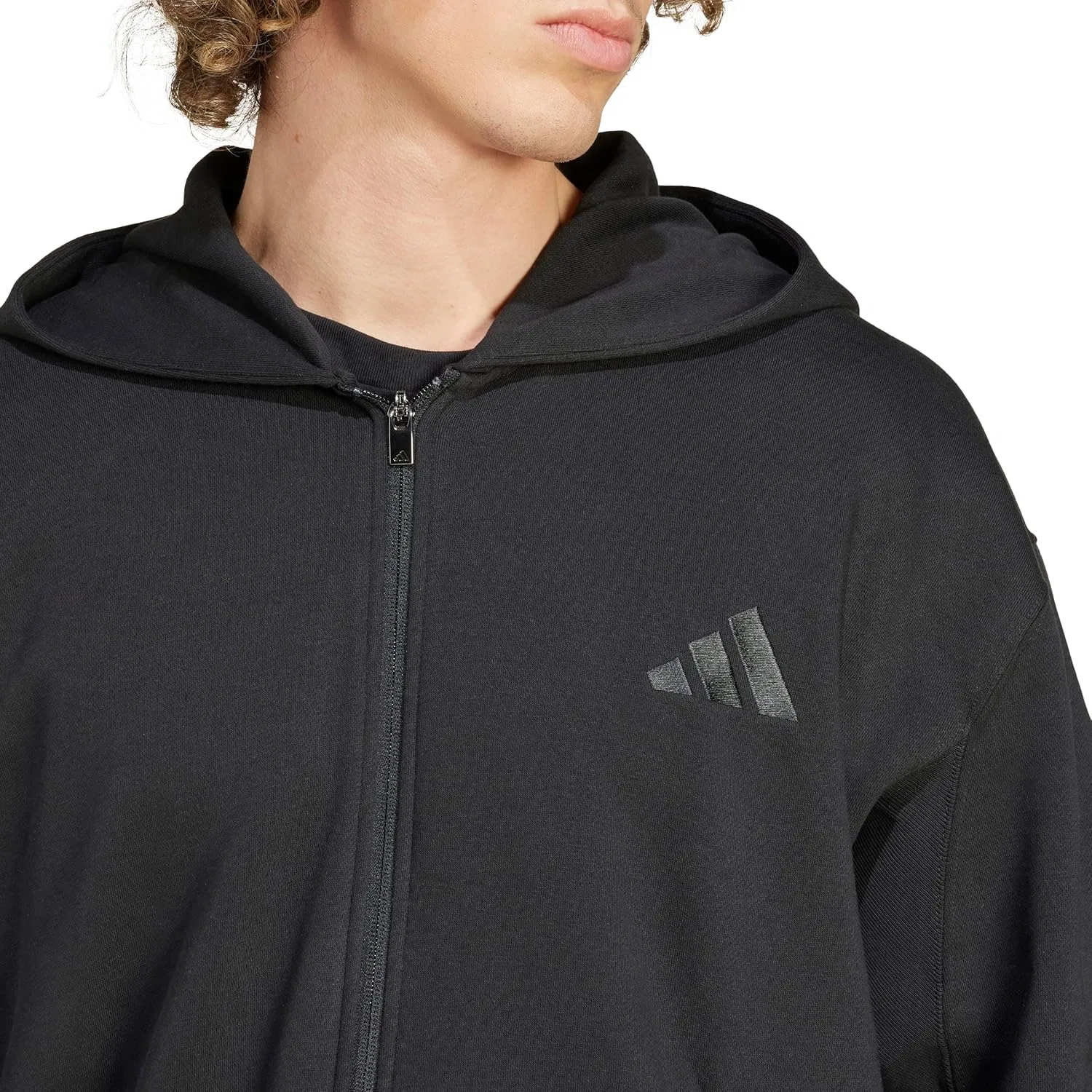 Толстовка Adidas All Szn Fleece с молнией, черный — фото 4