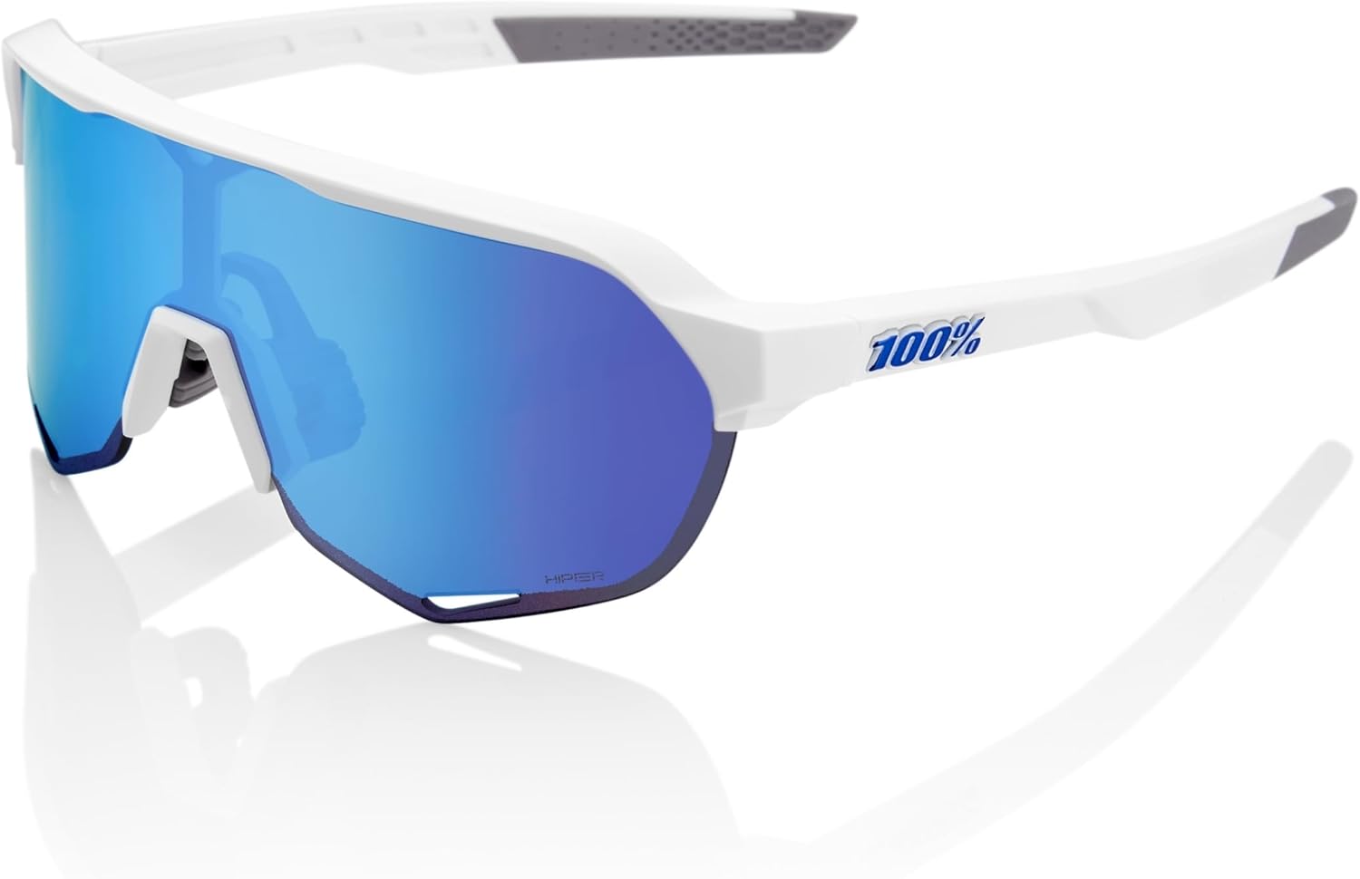 

Спортивные солнцезащитные очки для велоспорта 100% S2 (матово-белые - многослойные зеркальные линзы HiPER синего цвета), Matte White - Hiper Blue Multilayer Mirror_lens