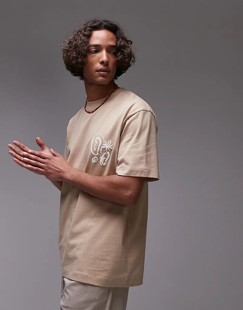 

Футболка Topman премиум-класса свободного кроя с абстрактным принтом спереди и сзади в виде камня