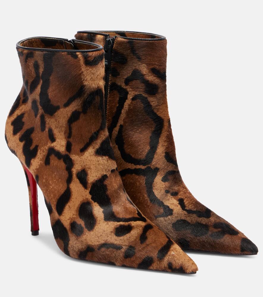 Ботильоны Miss Z 100 из телячьей кожи Christian Louboutin, Brown