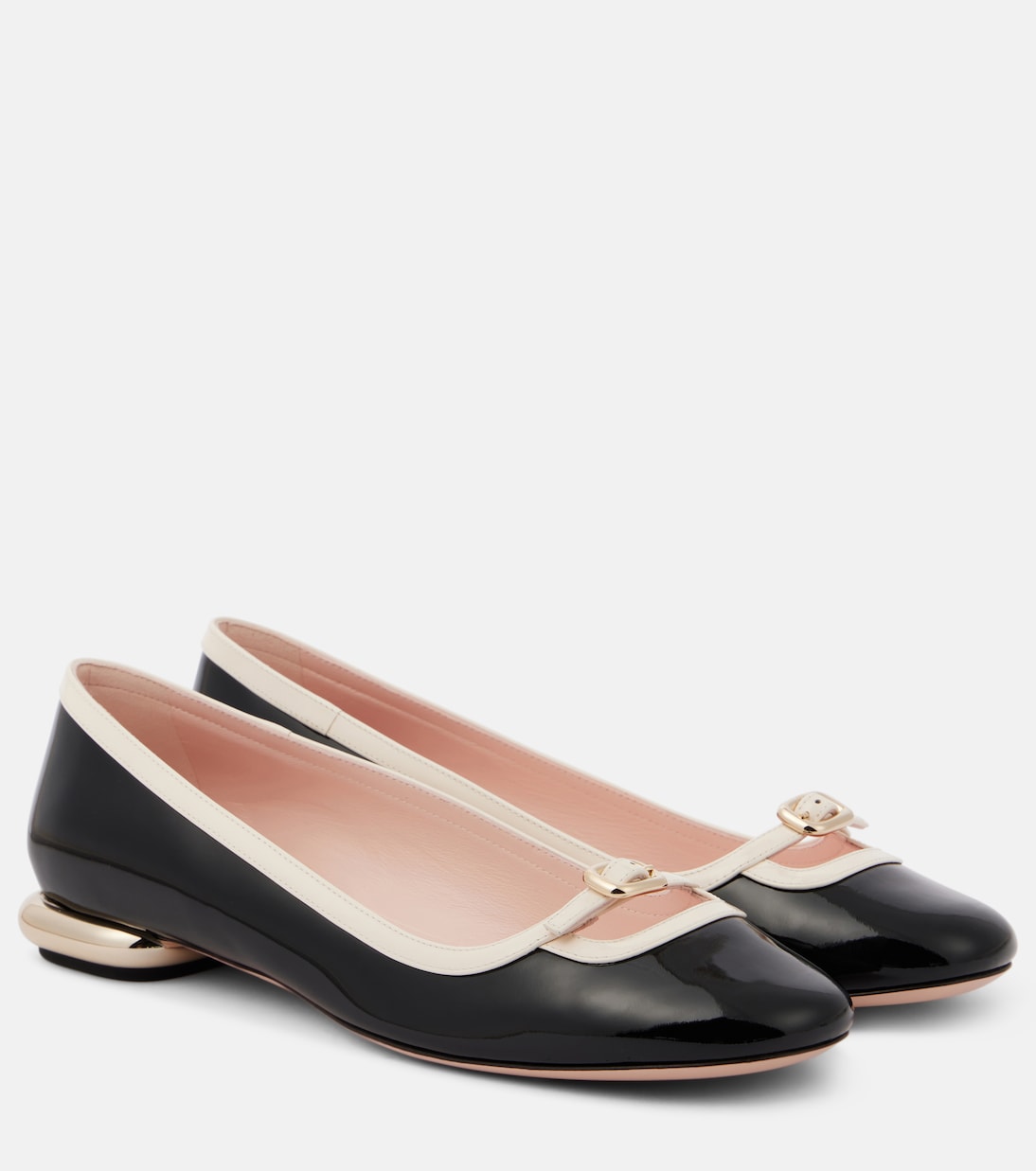 Балетки Viv' Podium из лакированной кожи Roger Vivier, Nero + Ciré
