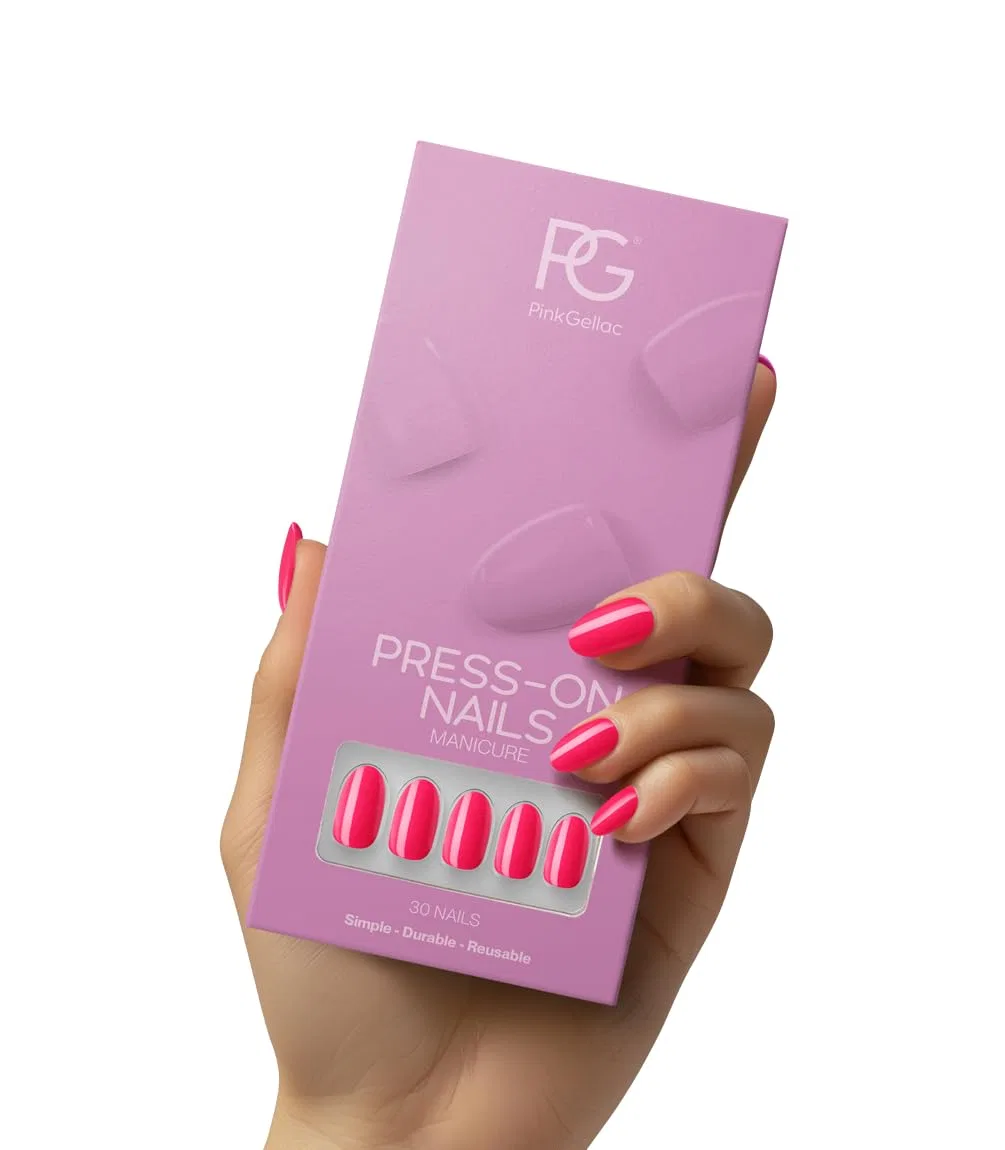 Накладные ногти Pink Gellac «161 Ibiza Pink» круглые средние Pink Gellac