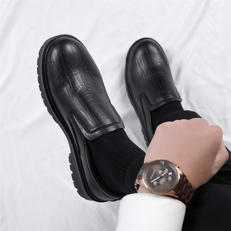 Кожаные повседневные туфли мужские Synthetic Leather WARRIOR, черный — фото 2