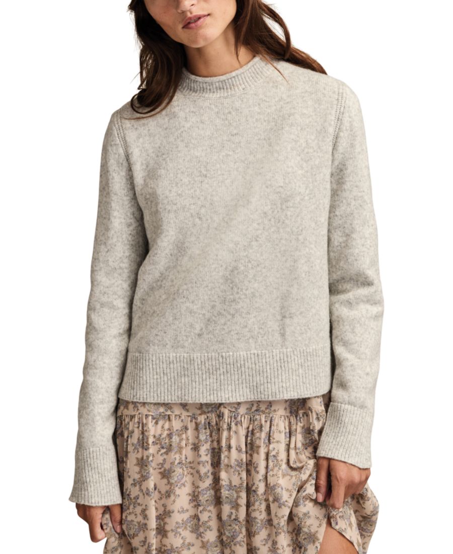 

Женский мягкий свитер с высоким воротником Cloud Lucky Brand, Light Heather Gray