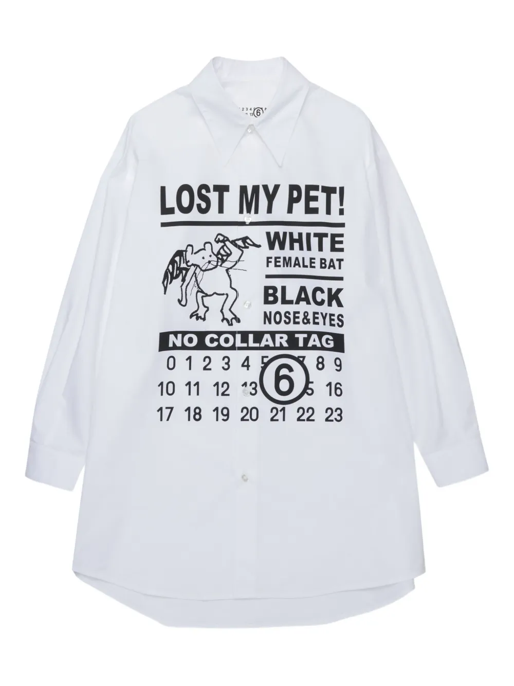 

Платье-рубашка с принтом MM6 Maison Margiela Kids, белый