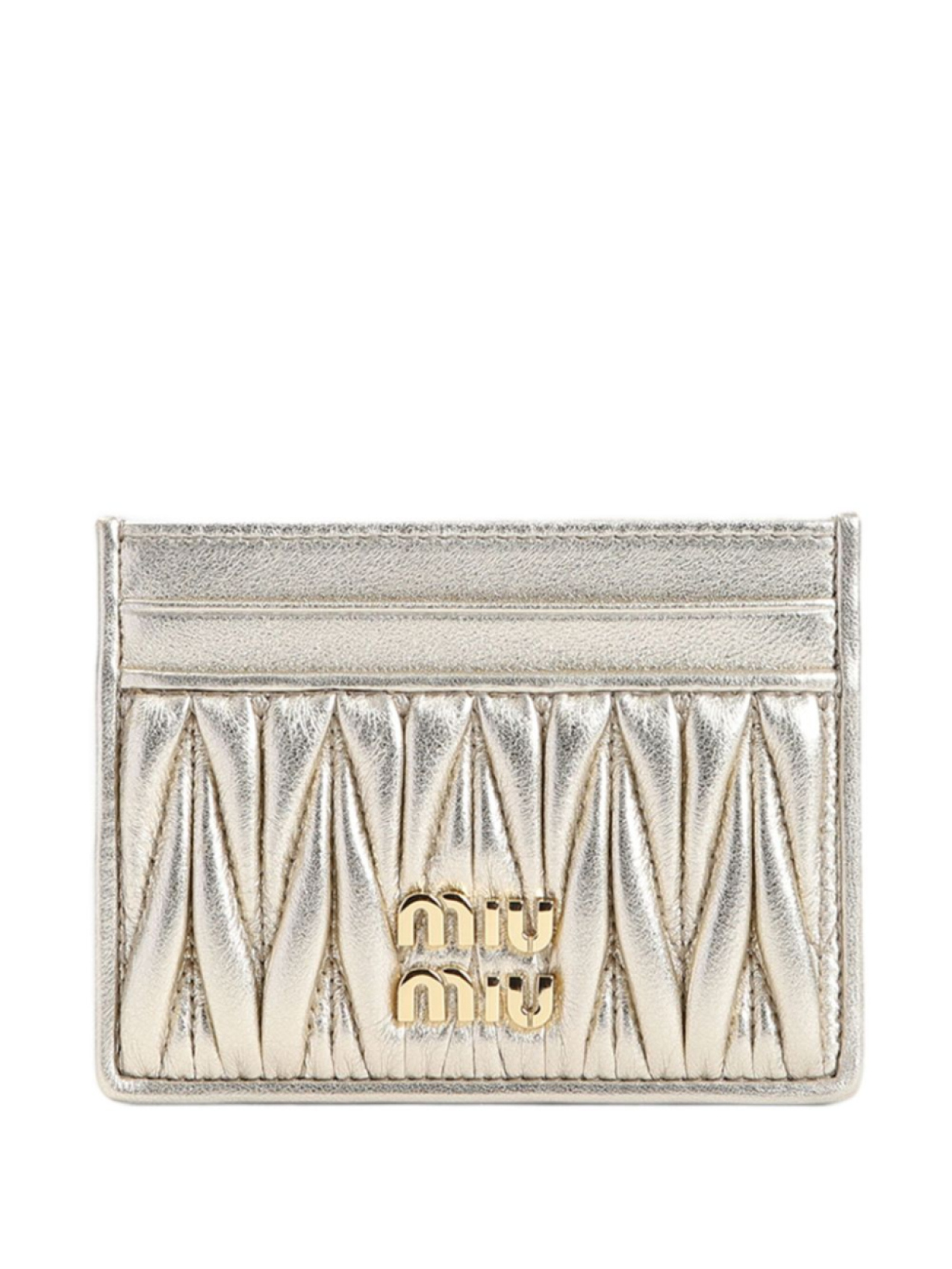 

Miu Miu стеганый картхолдер, золотой
