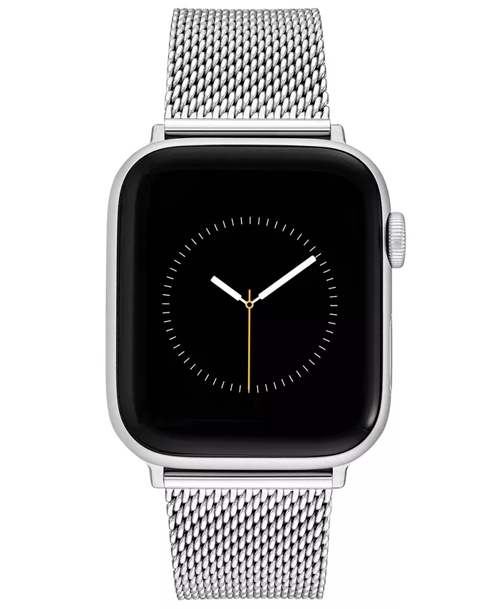 

Мужской браслет из нержавеющей стали серебристого цвета с сетчатым плетением, совместимый с Apple Watch 42/44/45/Ultra/Ultra 2 Vince Camuto