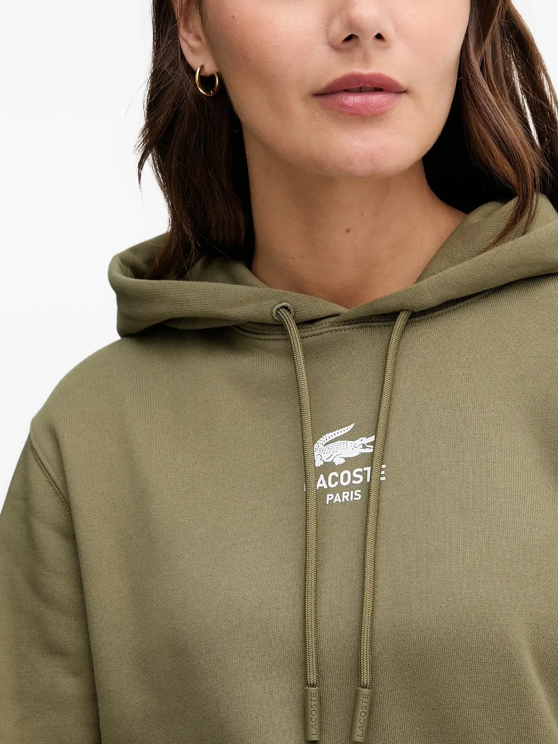 Худи с кулиской и логотипом Lacoste, зеленый — фото 4