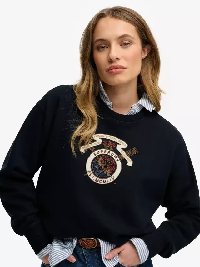 Толстовка Crest Loose Crew Superdry, Eclipse Navy