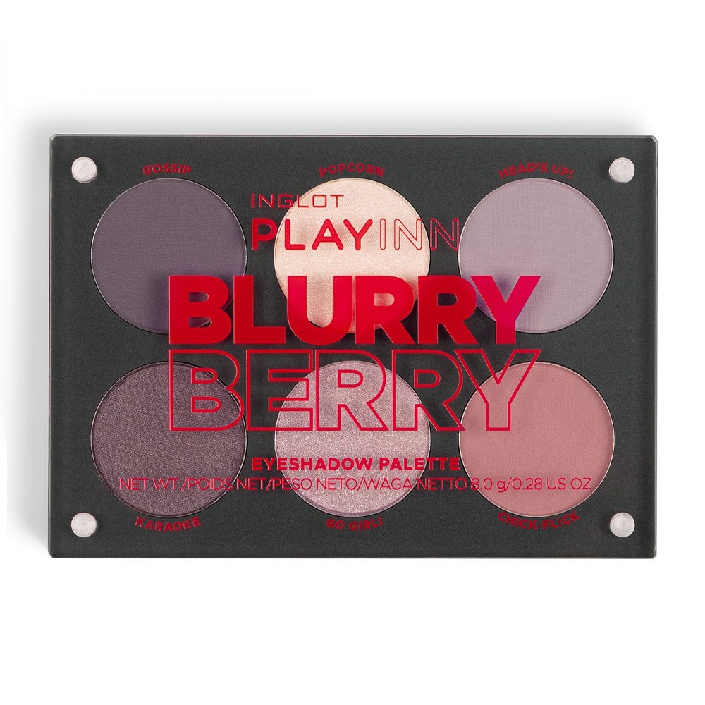 

Палитра теней для век blurry berry eye shadow palette Inglot, вес 8 гр.