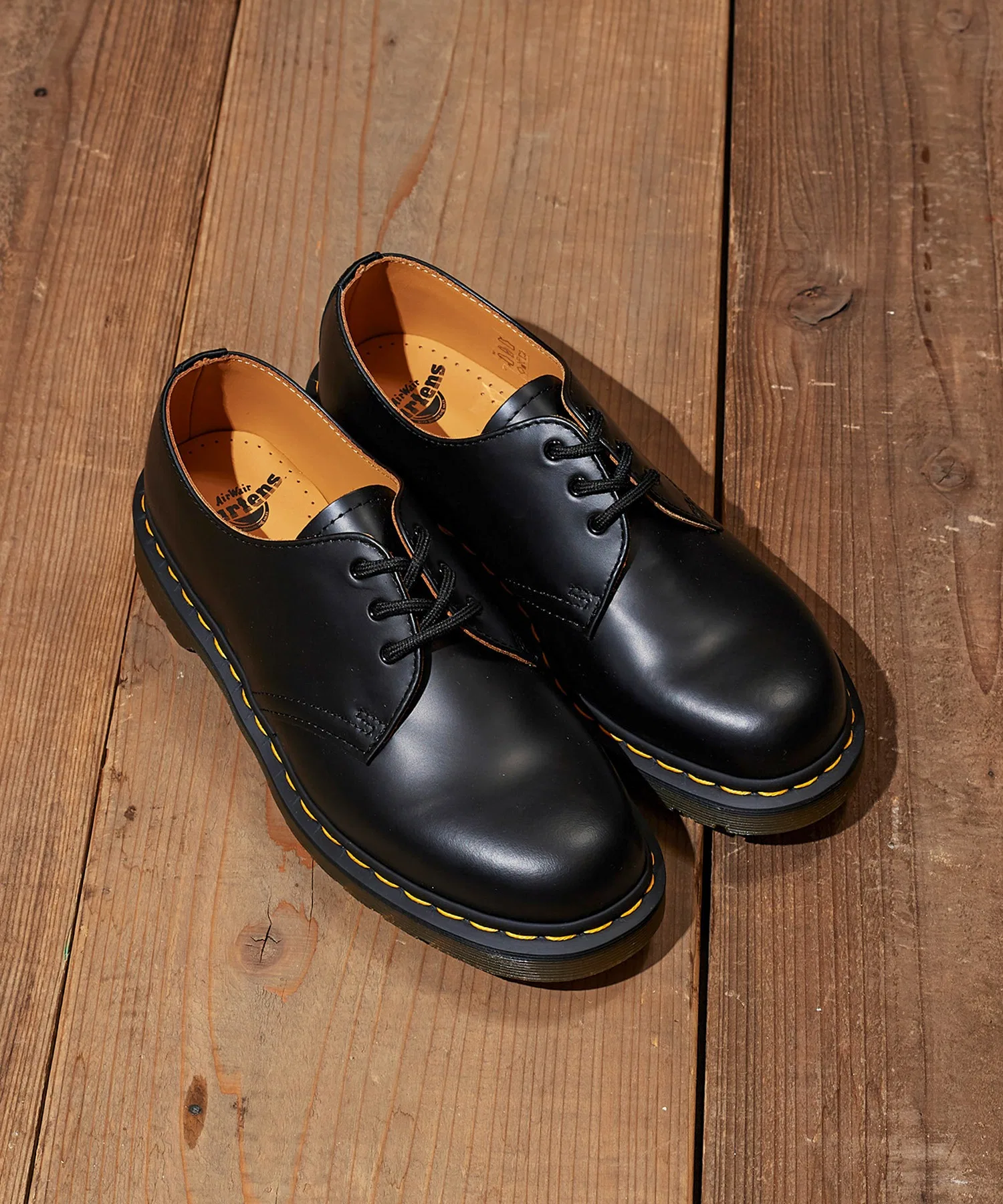 Унисекс ботинки Dr. Martens 1461 3-hole из кожи чёрные
