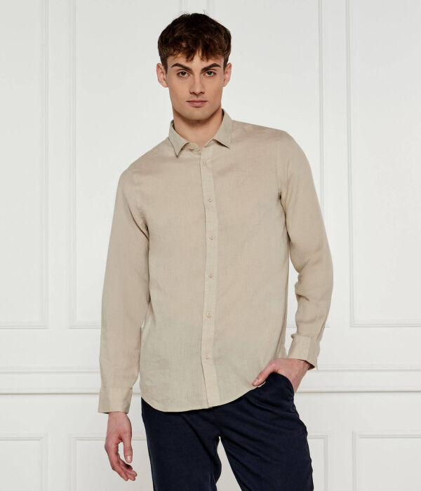 

Льняная рубашка Regular fit Armani Exchange, желтый