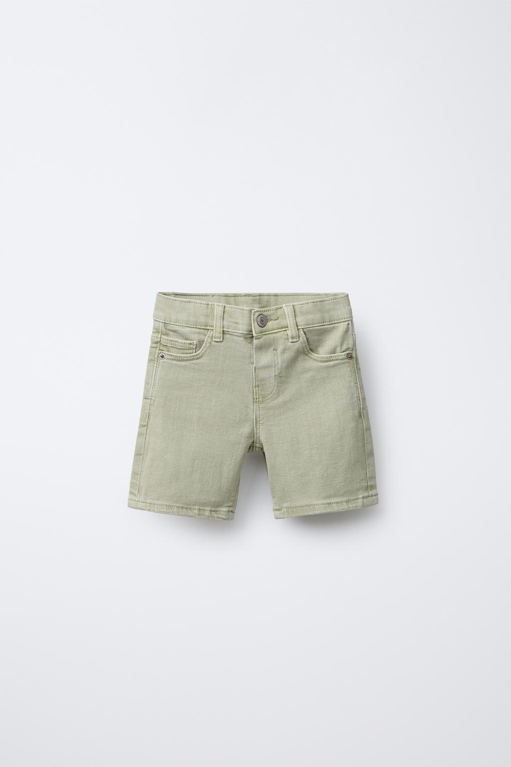 

Обычные саржевые шорты-бермуды ZARA, цвет Light khaki