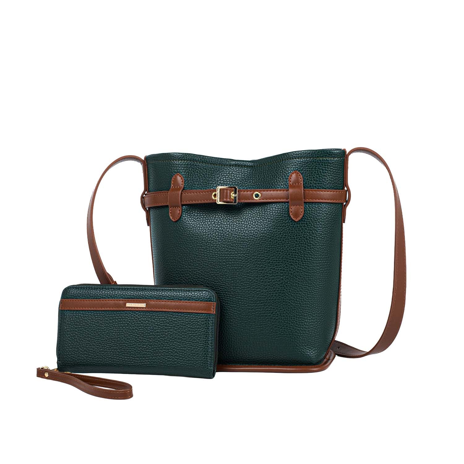 

Женская сумка-ведро Zinnia с кошельком от Mia K Mkf Collection By Mia K., Forest Green