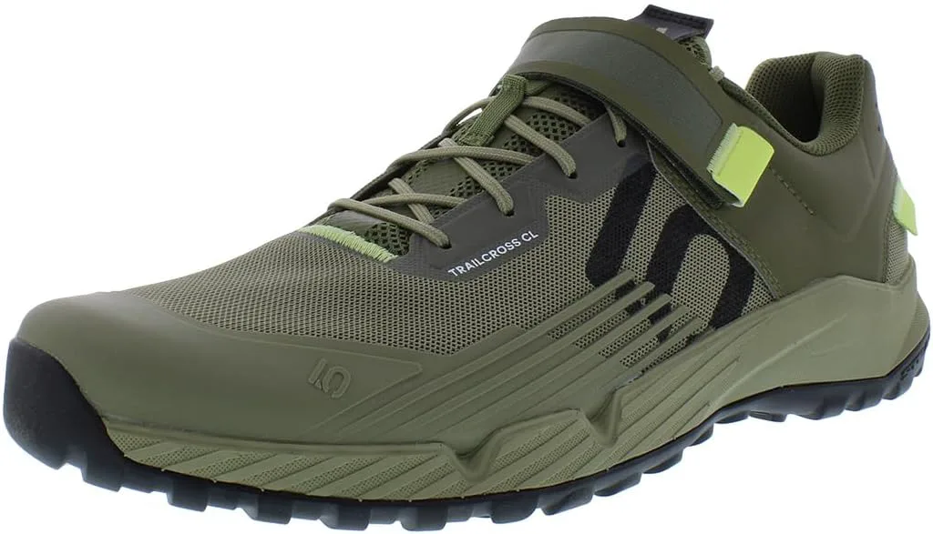 Мужские горные велосипедные туфли Adidas Five Ten Trailcross с креплением Clip-in, зеленый