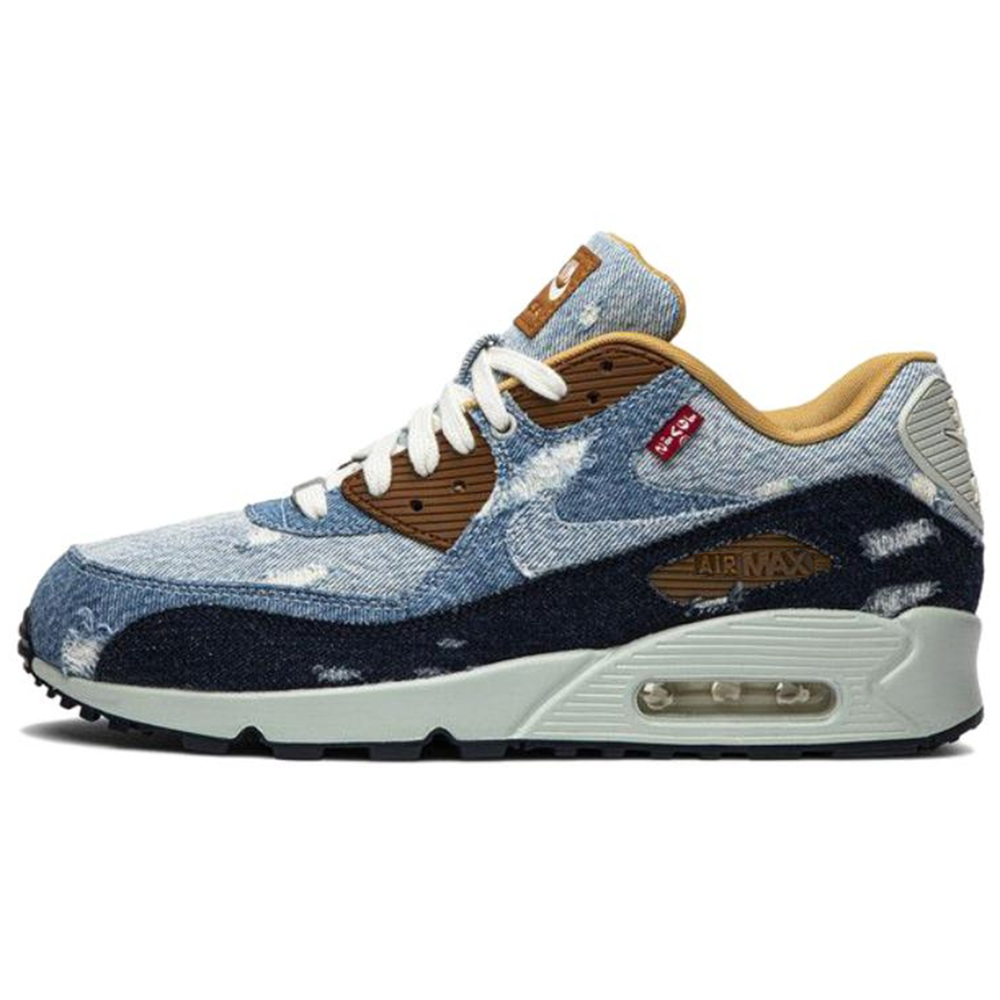 

Nike Кроссовки Levi's x Air Max 90 с низким верхом, устойчивые к истиранию, синие, мужские