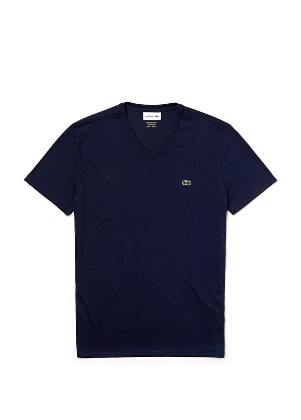 Футболка Lacoste, мужская, приталенная, с V-образным вырезом, темно-синий