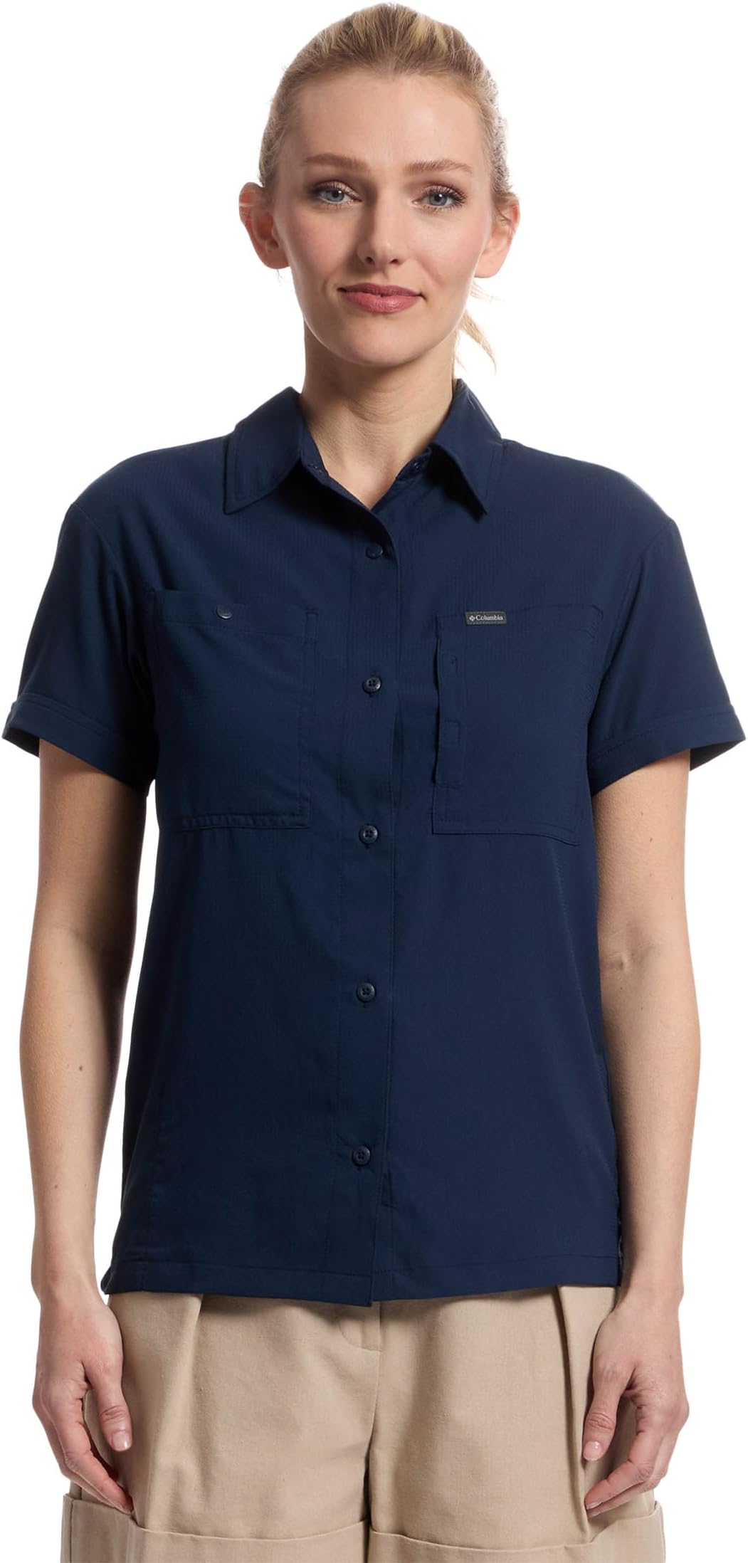 

Рубашка Columbia Silver Ridge Utility Short Sleeve Shirt, цвет Collegiate Navy