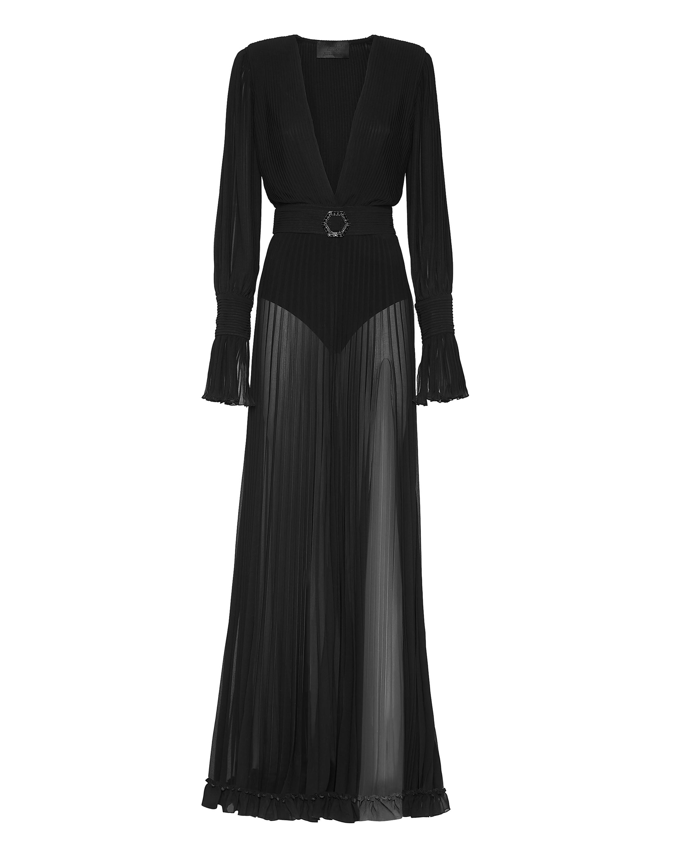 

Шифоновое длинное платье PHILIPP PLEIN, черный