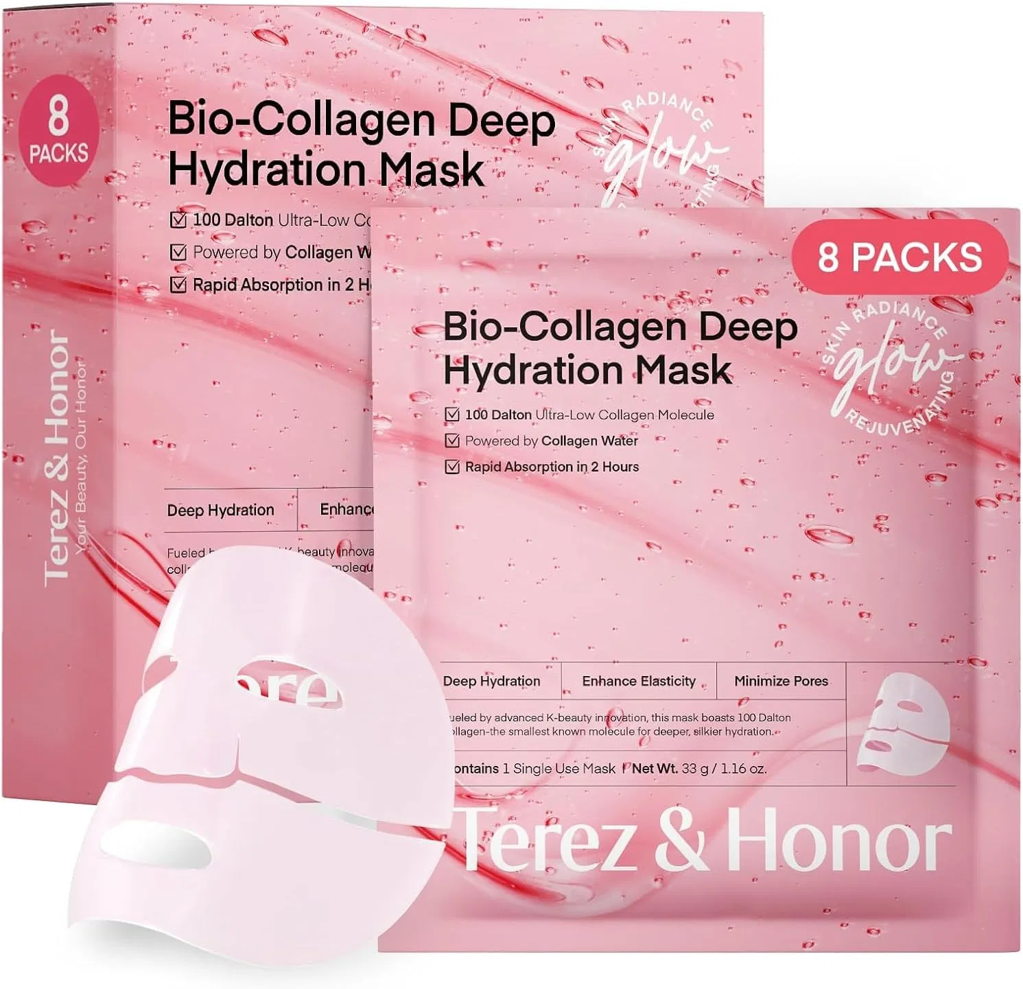 Маска для лица Terez & Honor — Гидрогелевая Overnight Collagen, 100 мл